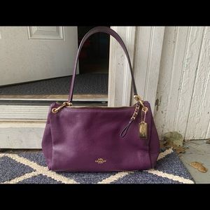 Purple leather Coach shoulder bag